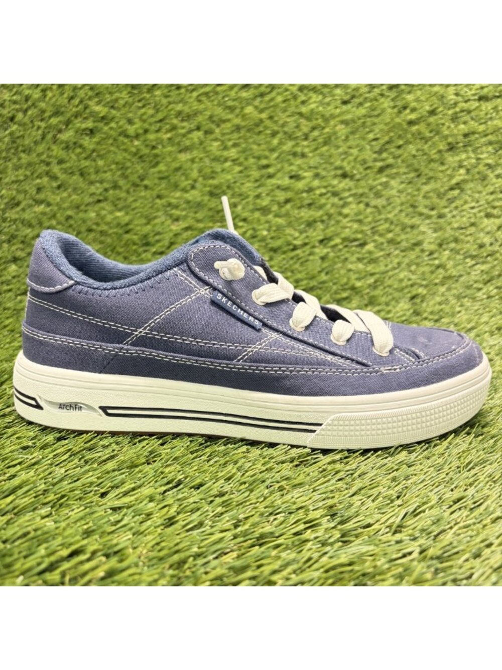 Skechers Arch Fit Arcade Arcata Womens Size 6.5 Blue Athletic Shoes Sneakers